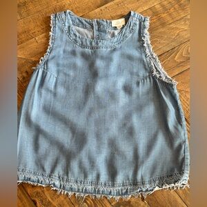 Thread & Supply Blue Frayed Tank Top